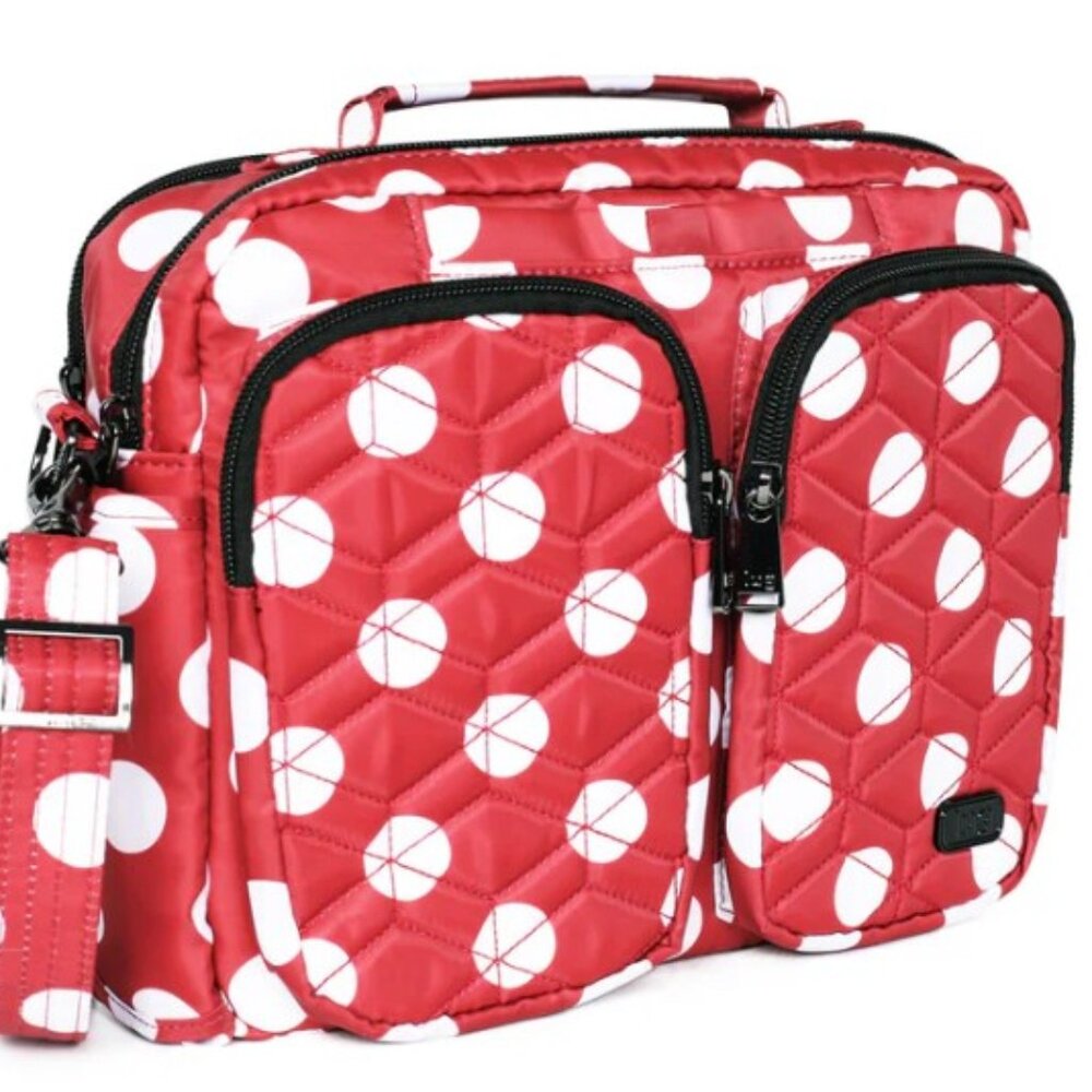LUG Navigator Crossbody Bag - Crimson Large Dot